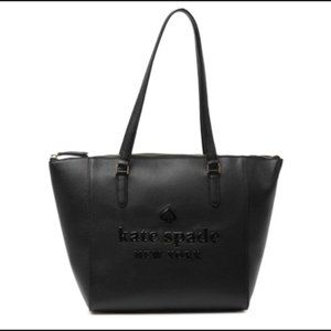 Kate Spade Sienna Logo Black Leather Tote Bag